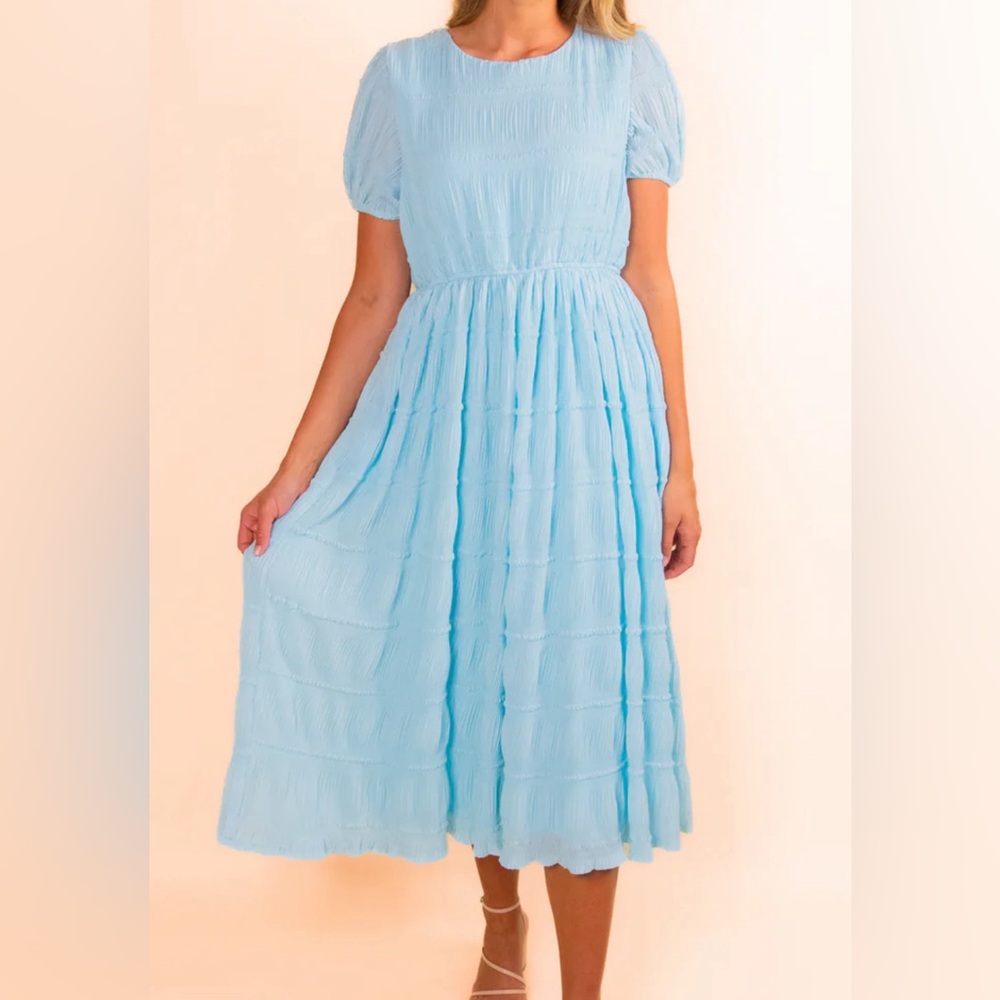 Hayden Light Blue Midi Dress New With Tag Kris Ashley & Co. Dress